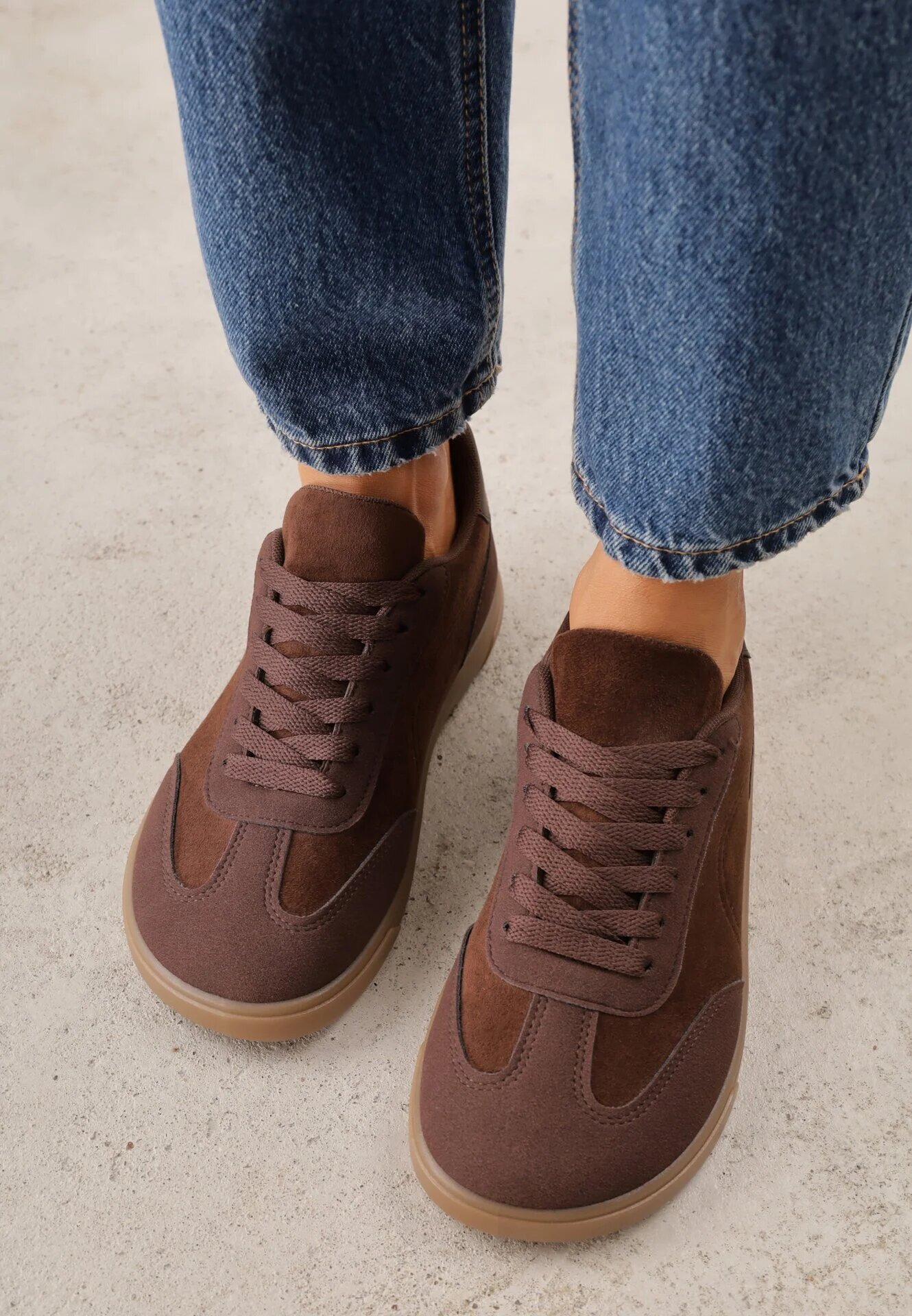 ideal Sneakers cu talpă de cauciuc și vârf larg Arlenia Maro