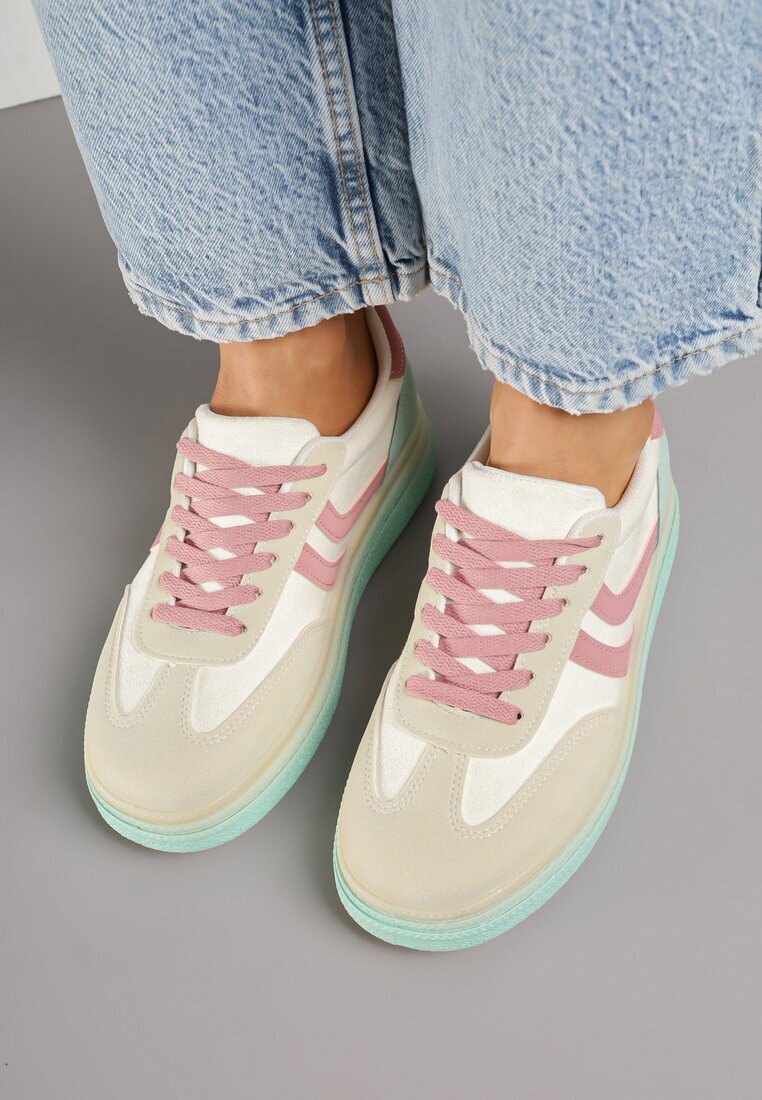 ideal Sneakers galben deschis în stilul tenișilor clasici pe talpă groasă Grelritia