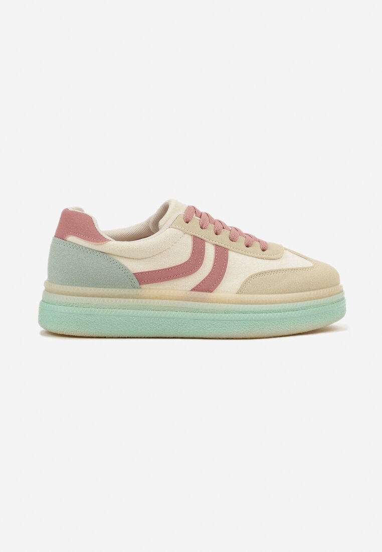 ideal Sneakers galben deschis în stilul tenișilor clasici pe talpă groasă Grelritia