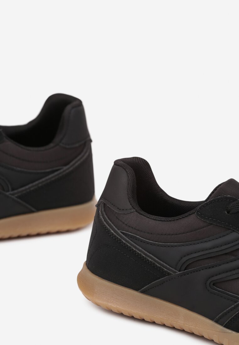 ideal Sneakerși Negri Stil Tenis Decorați cu Model Geometric Fesilia