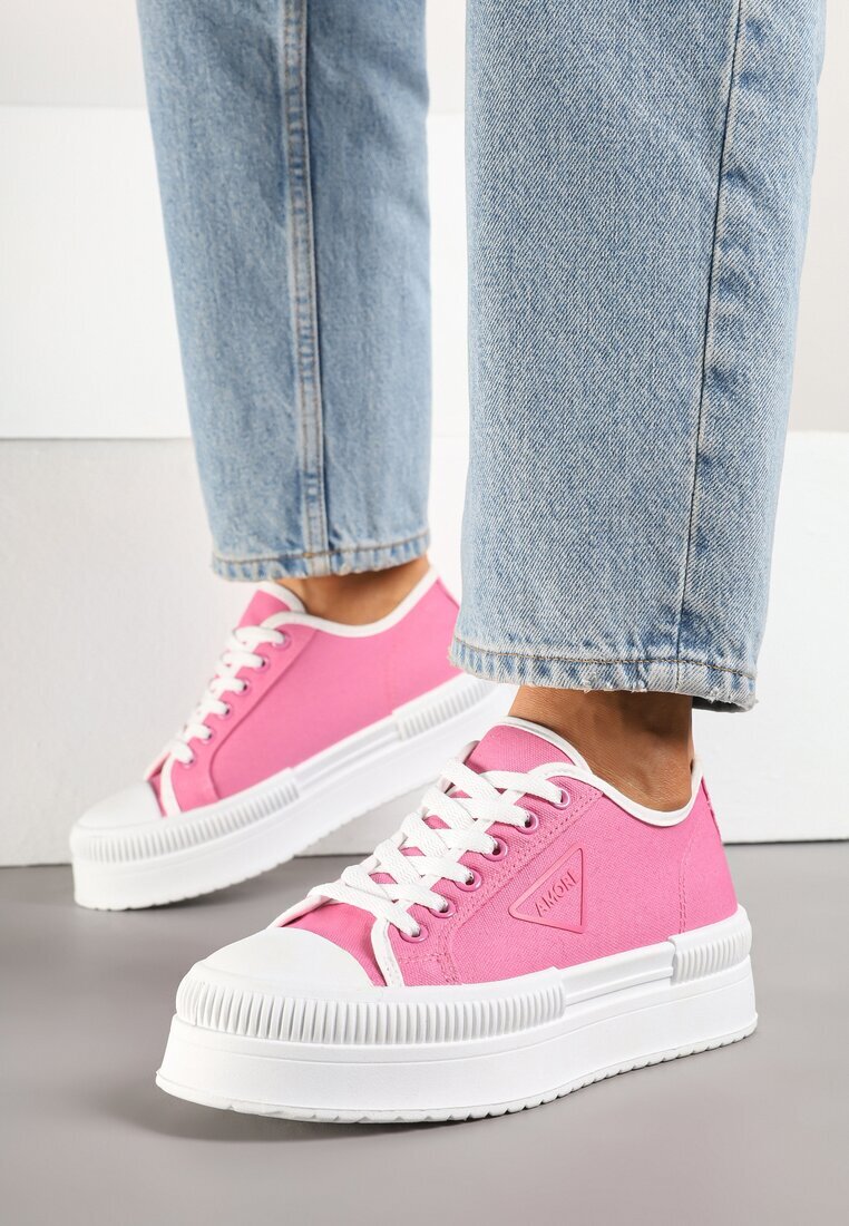 ideal Tenisi Fucsia cu platformă cu petic lateral Alimiora
