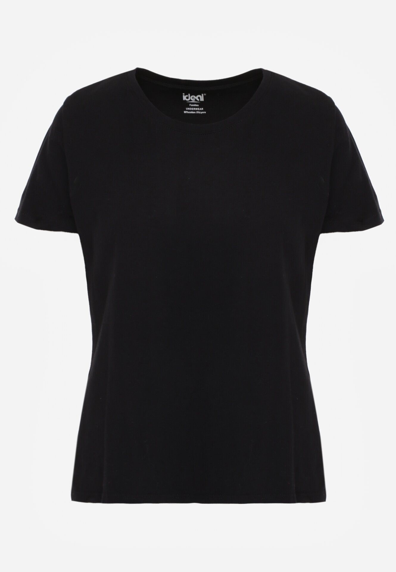 ideal Tricou Negru din Bumbac în Stil Clasic Venamia