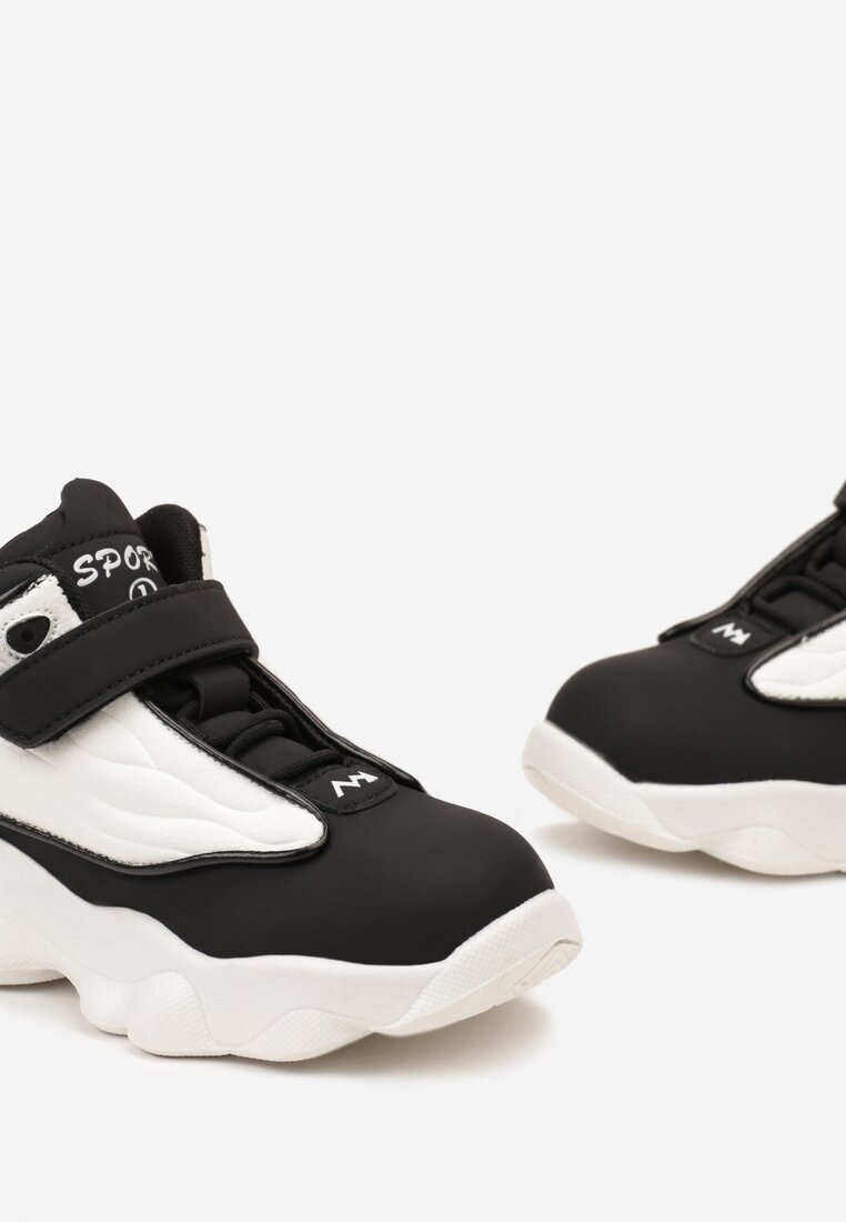  Încălțăminte sport Negru-Alb Până la gleznă Cu velcro Cu barete decorative Jelriva