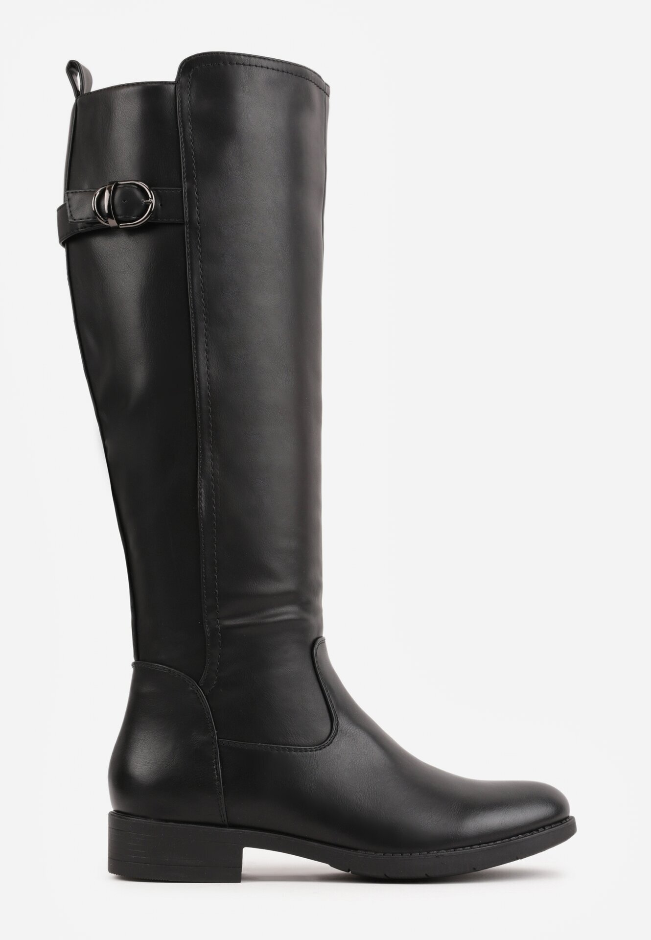 inia Cizme cu căptușeală ușoară și carâmb până la genunchi cu elastic Mikere Negre