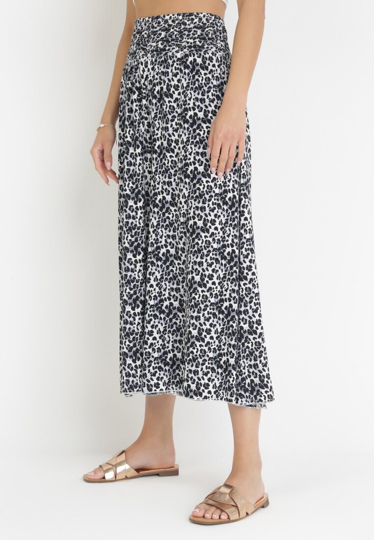 j.stars Pantaloni Gri-Negri Lărgi cu imprimeu leopard croială 7/8 Lucinda