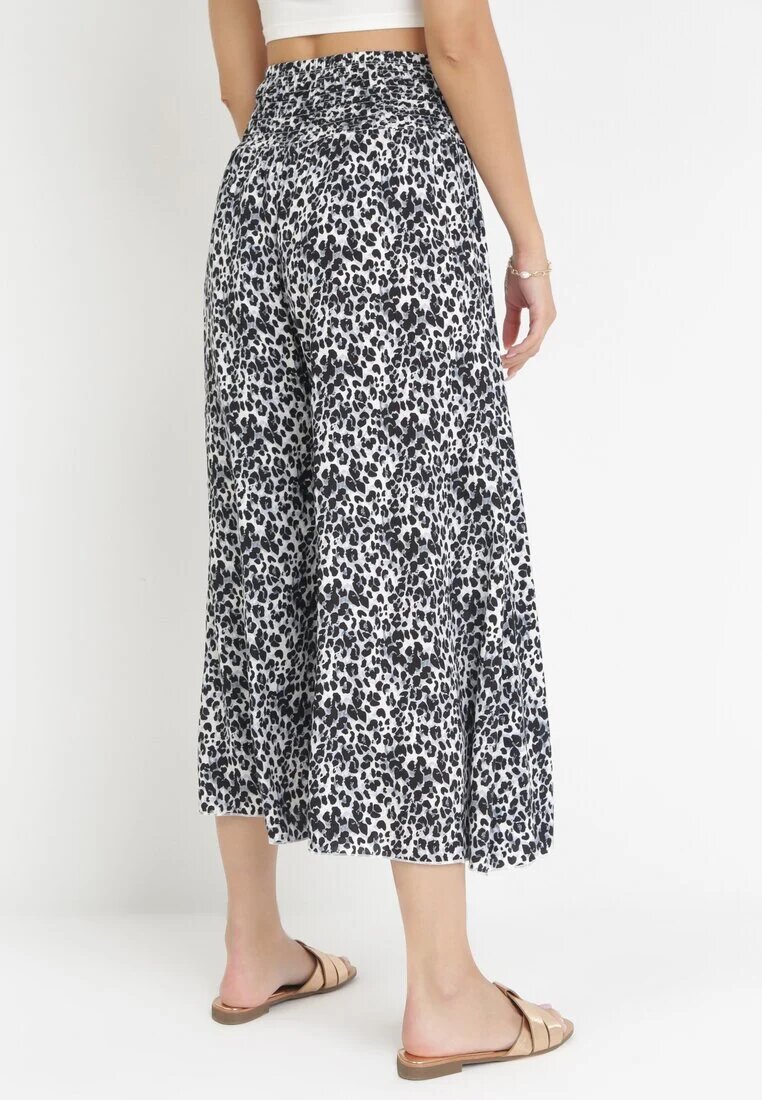 j.stars Pantaloni Gri-Negri Lărgi cu imprimeu leopard croială 7/8 Lucinda
