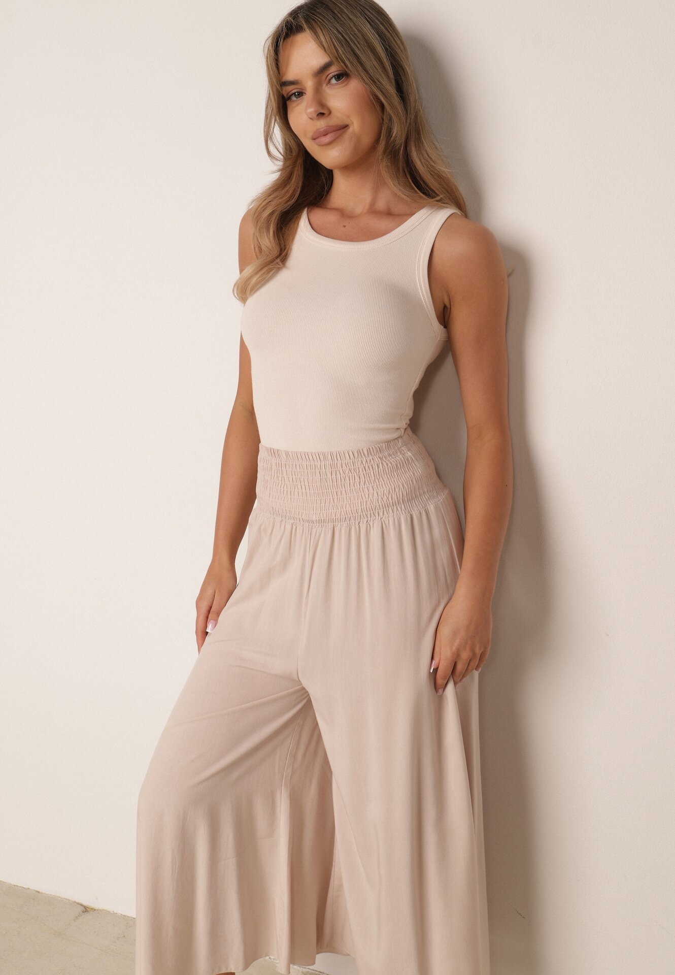 j.stars Pantaloni largi bej deschis din Viscoză lungime 7/8 Inule