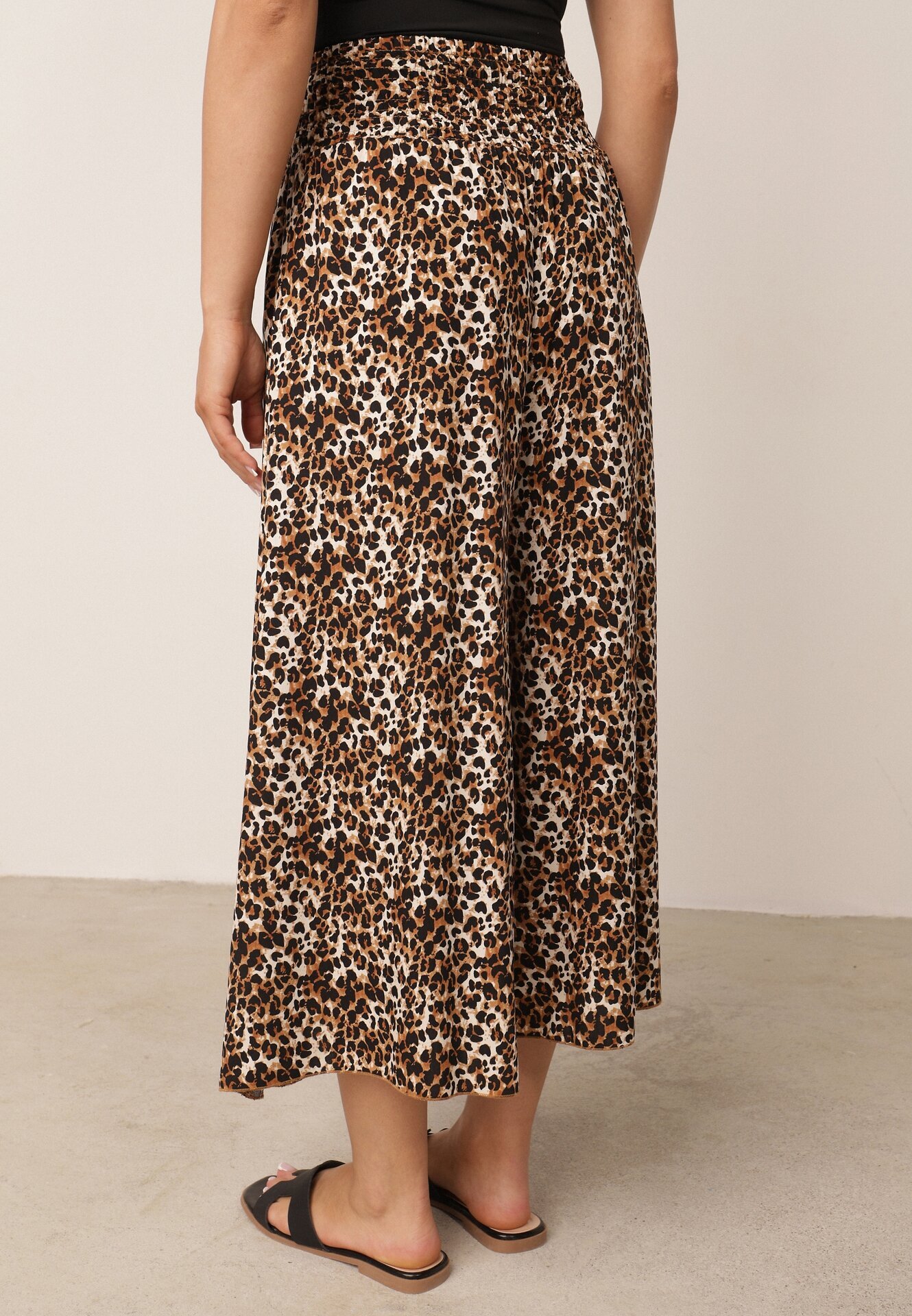 j.stars Pantaloni Largi Maro cu Imprimeu Leopard Lungime 7/8 Lucinda