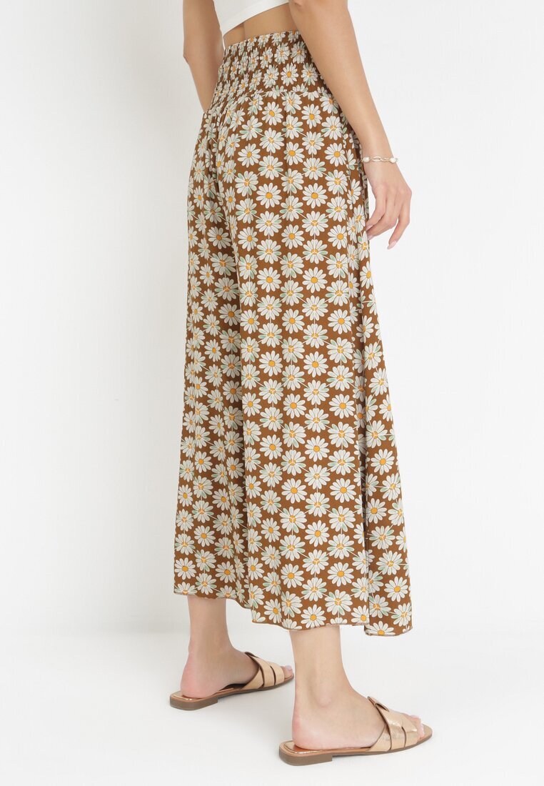 j.stars Pantaloni maro deschis largi High Waist cu lungime 7/8 Vatum