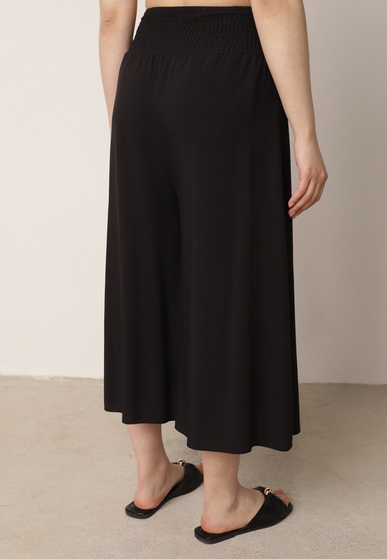 j.stars Pantaloni Negri Largi din Viscoză de Lungime 7/8 Inule