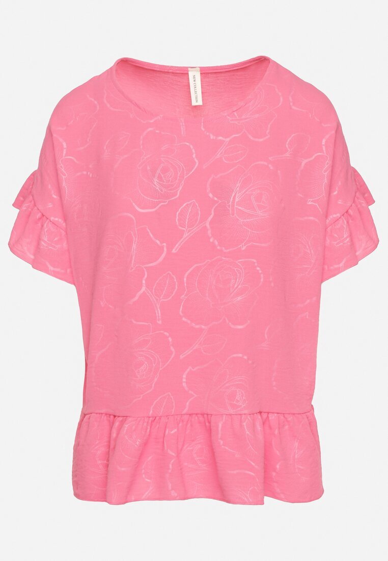 j studio Bluză Fucsia Oversize cu Volane Livelle