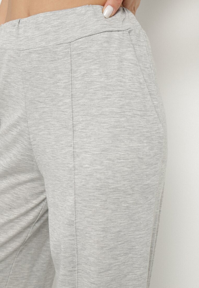 j studio Pantaloni Largi Gri deschis cu viscoză cu dungă Silhiris