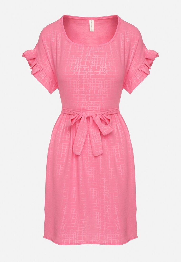 j studio Rochie Fucsia Decorată cu volane și curea Izulira