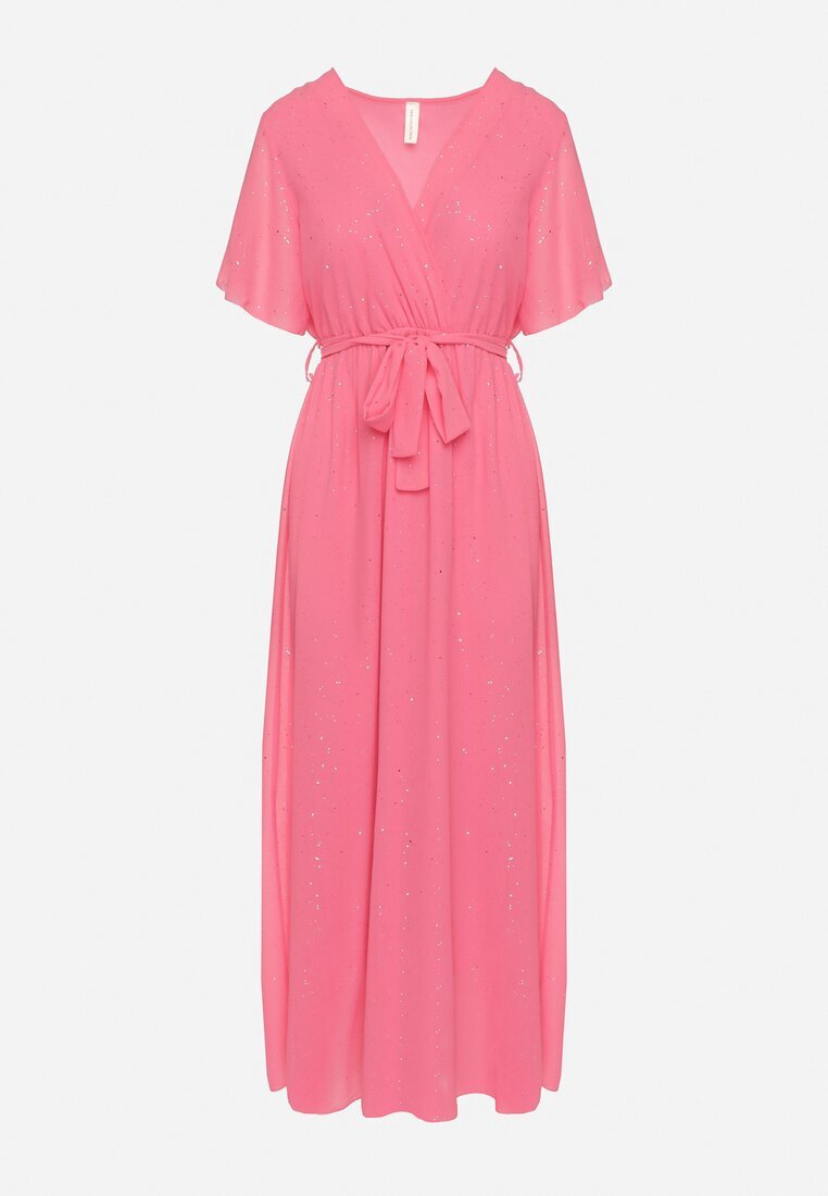 j studio Rochie Fucsia Sclipitoare De Cocktail Cu Centură Ziliane
