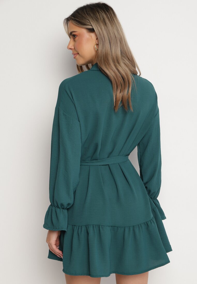 j studio Rochie tip cămașă verde închis cu cordon Stevania