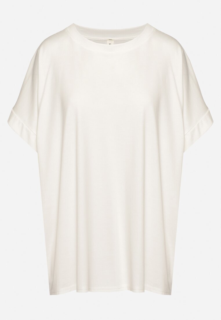 j studio Tricou Alb cu Viscoză cu croială liliac Tanariona