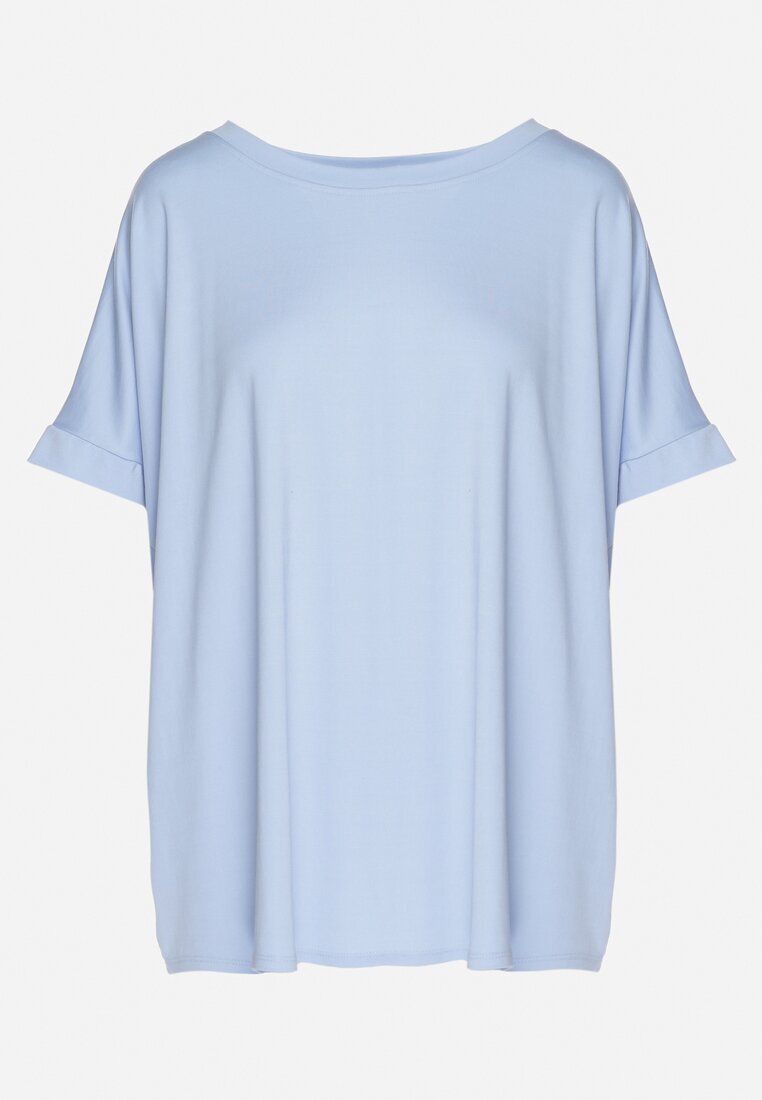 j studio Tricou Albastru cu Viscoză cu croială liliac Tanariona