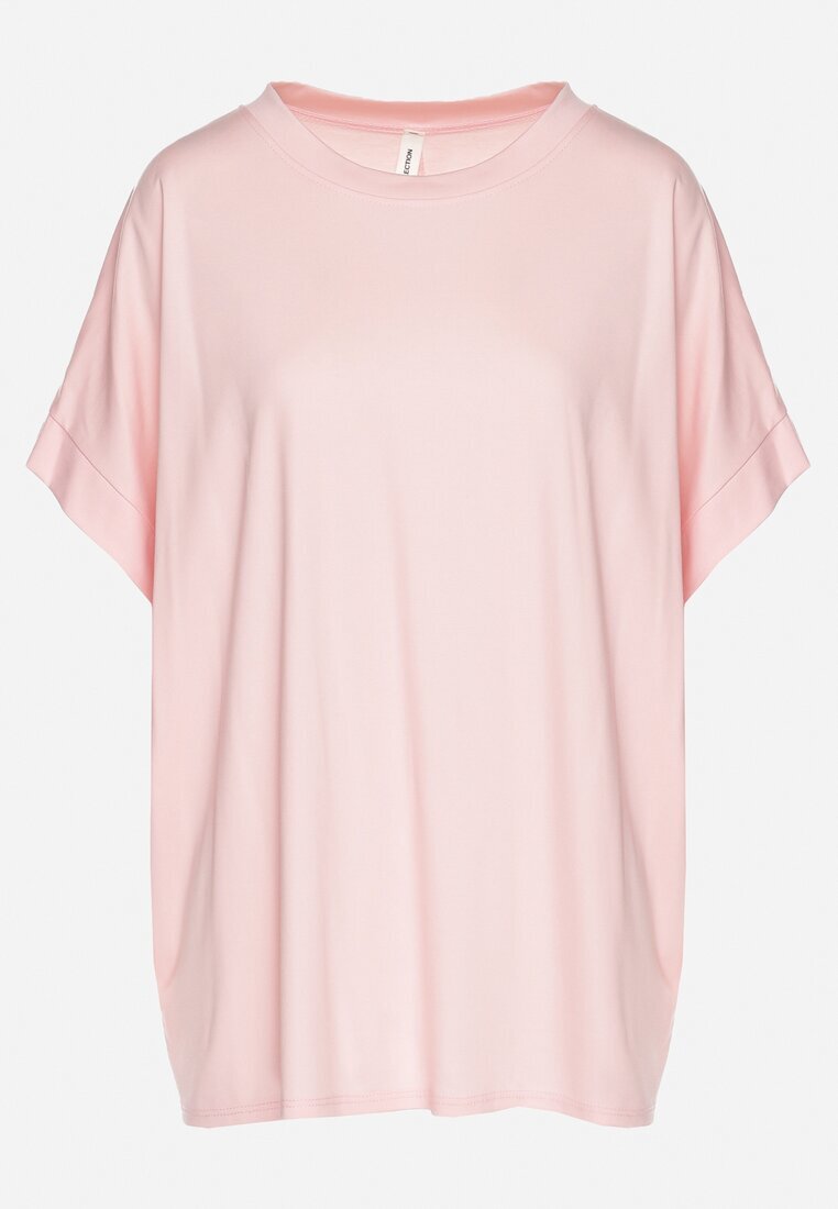 j studio Tricou roz deschis din Viscoză cu croială liliac Tanariona
