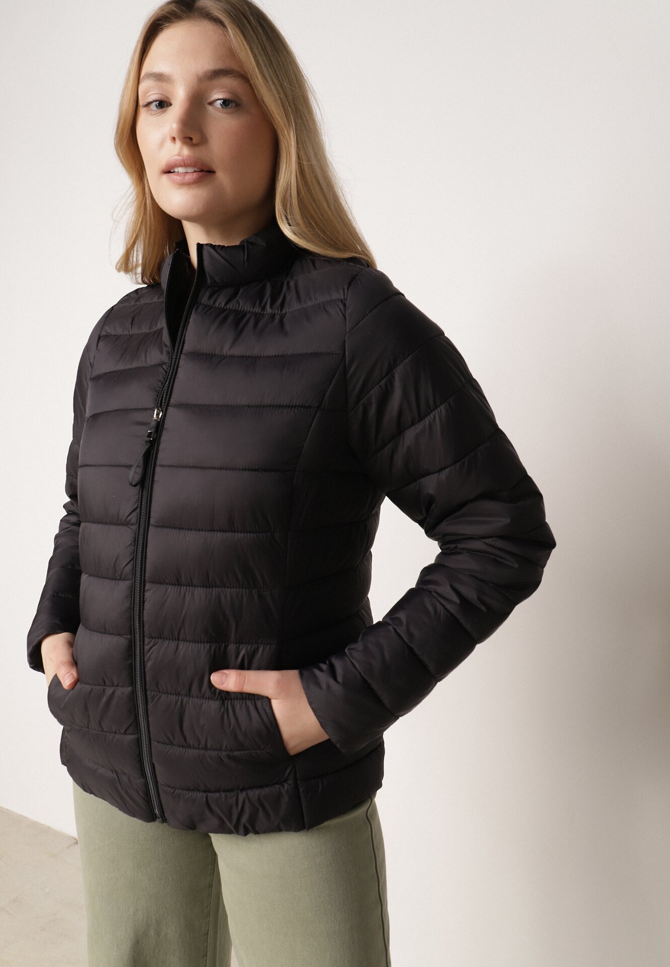j.style Geacă Matlasată Neagră în Stil Clasic Nelaniel