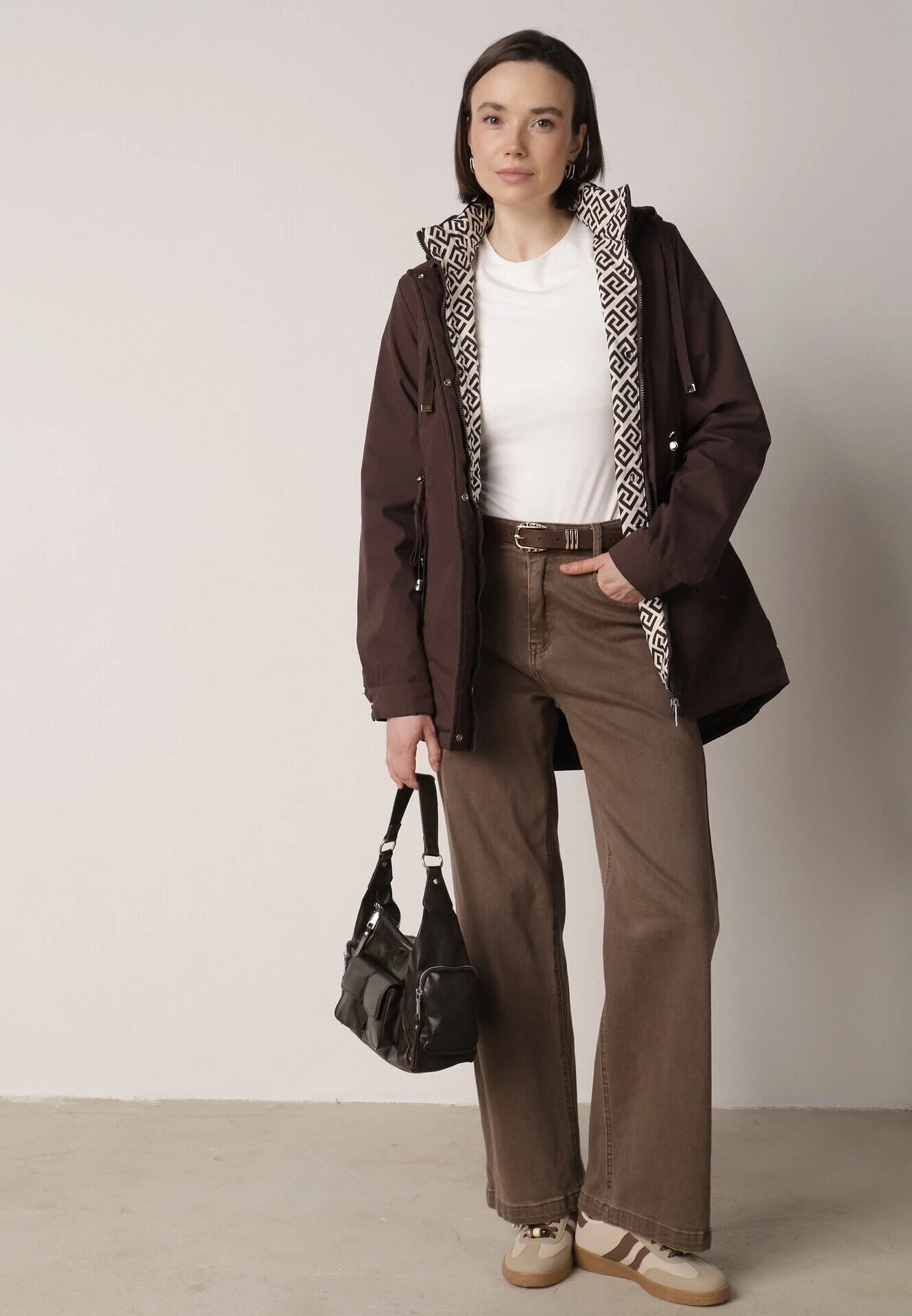 j.style Geacă Parka Maro cu Glugă cu Căptușeală Decorativă Tiolara