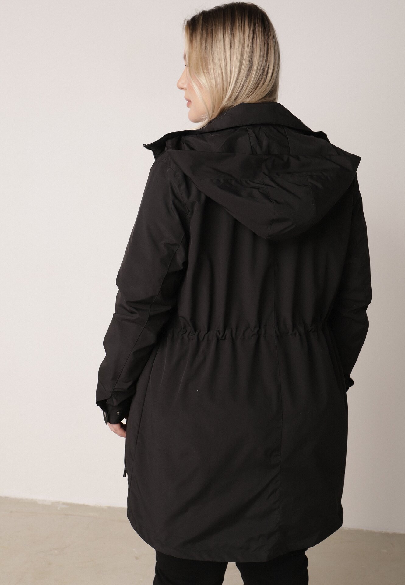 j.style Geacă Parka Neagră cu glugă detașabilă Delavin