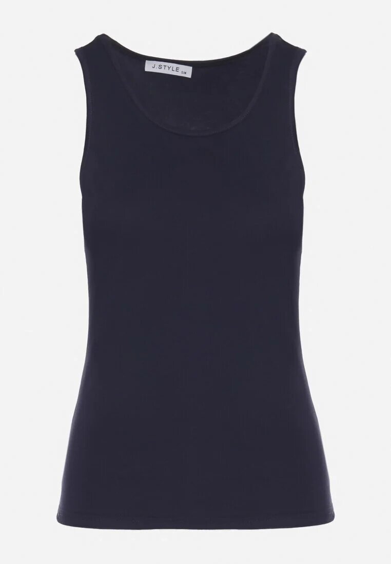 j.style Top Bleumarin din Bumbac cu un Croi Clasic Emitiella