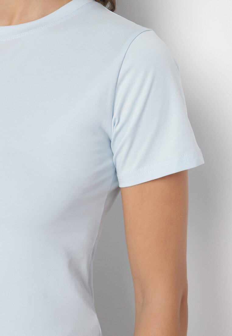 j.style Tricou Clasic Albastru deschis din bumbac Lorali