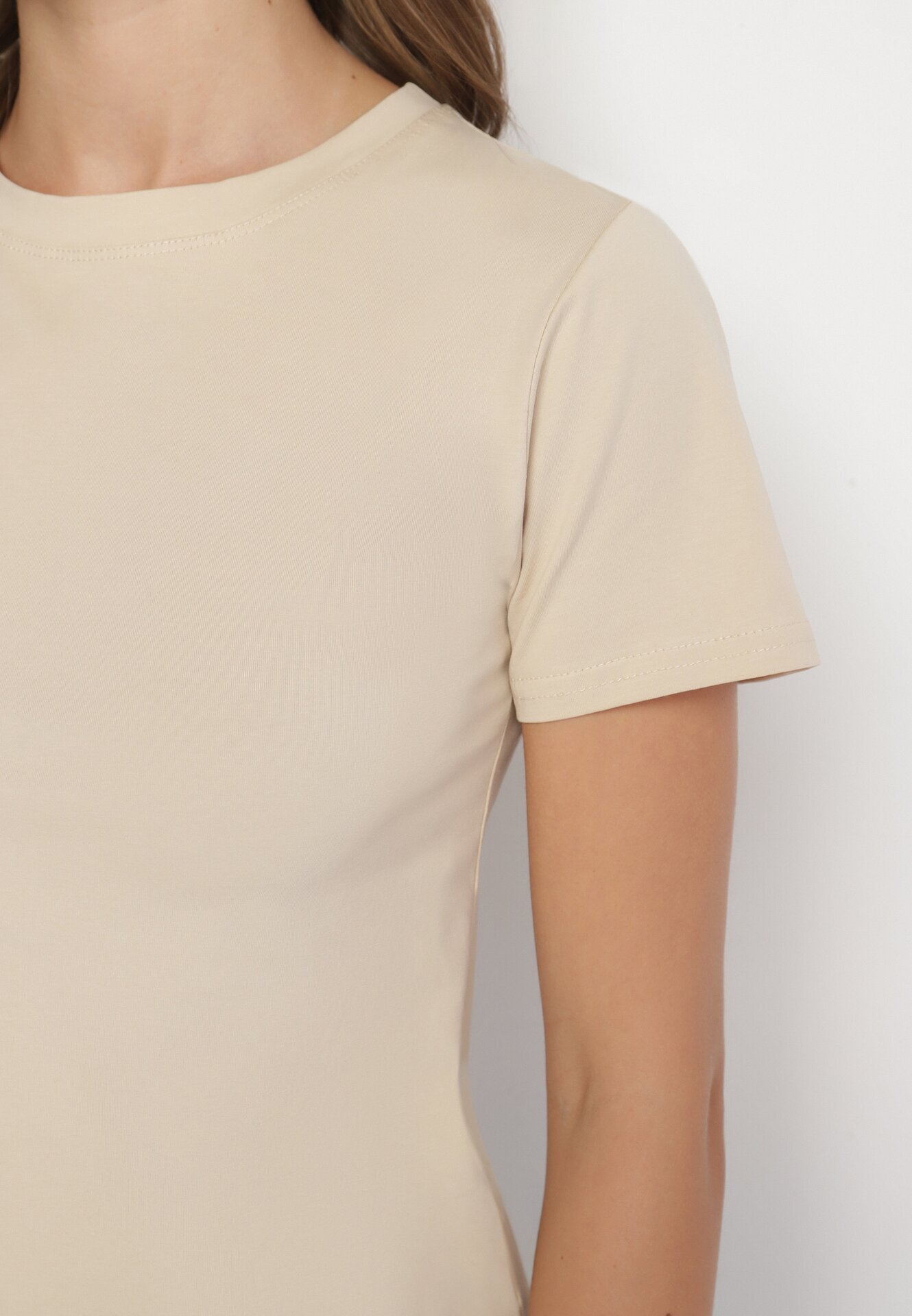 j.style Tricou Clasic Bej din Bumbac Lorali