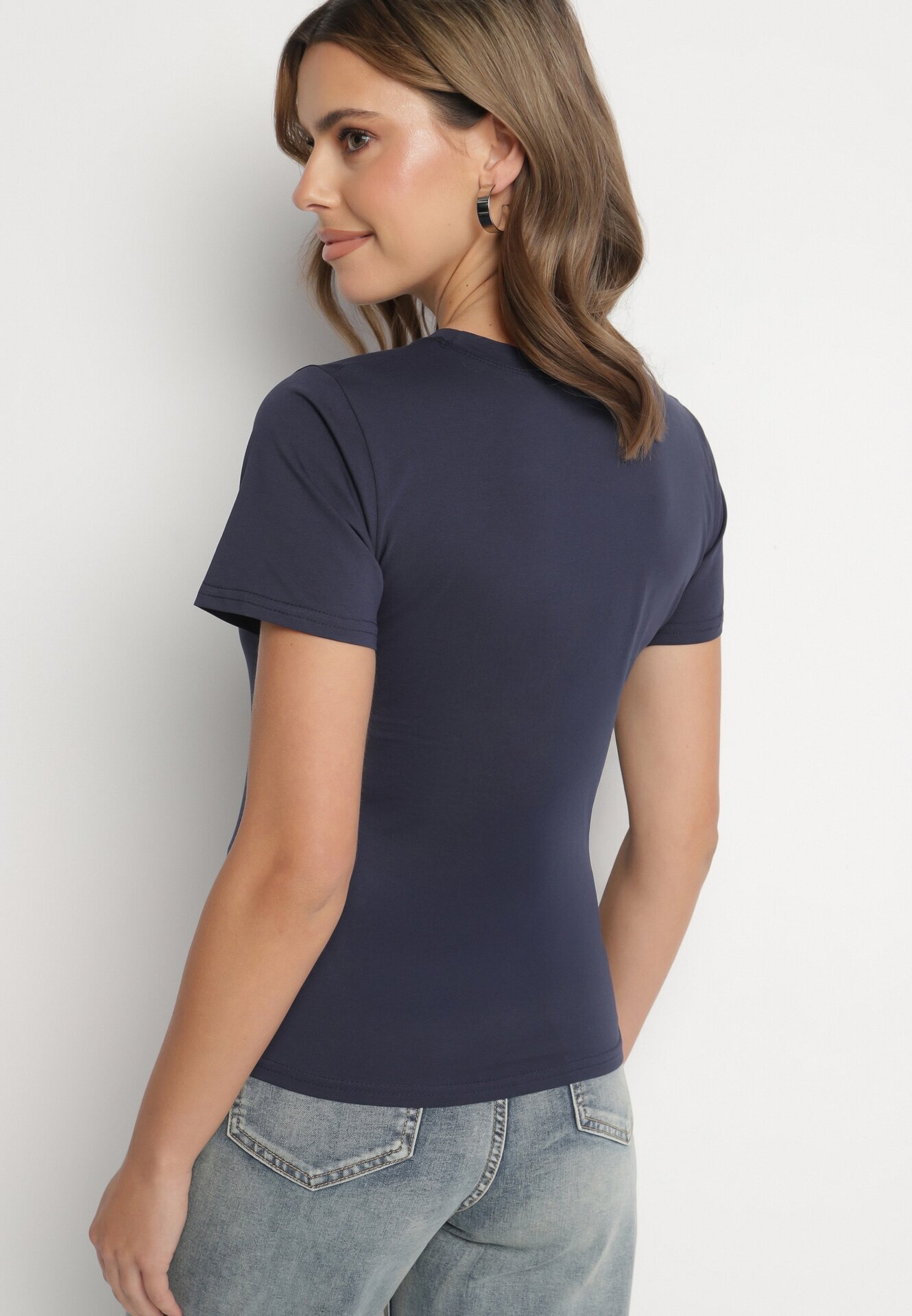 j.style Tricou Clasic Bleumarin din Bumbac Lorali