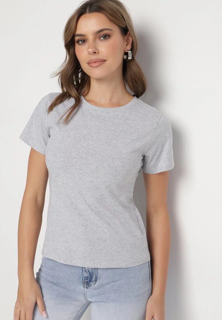 j.style Tricou Gri Clasic din Bumbac Lorali