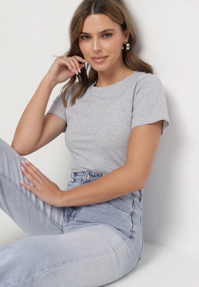 j.style Tricou Gri Clasic din Bumbac Lorali