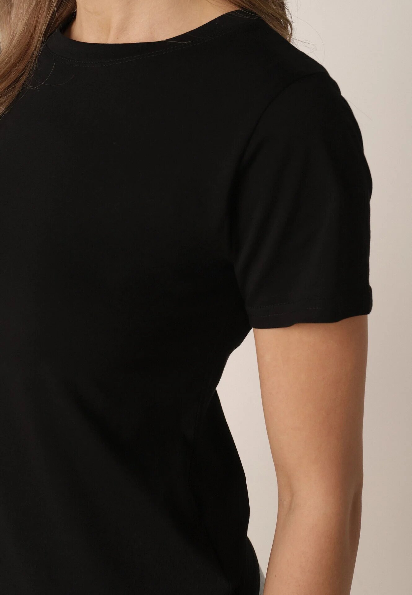 j.style Tricou Negru Clasic din Bumbac Lorali