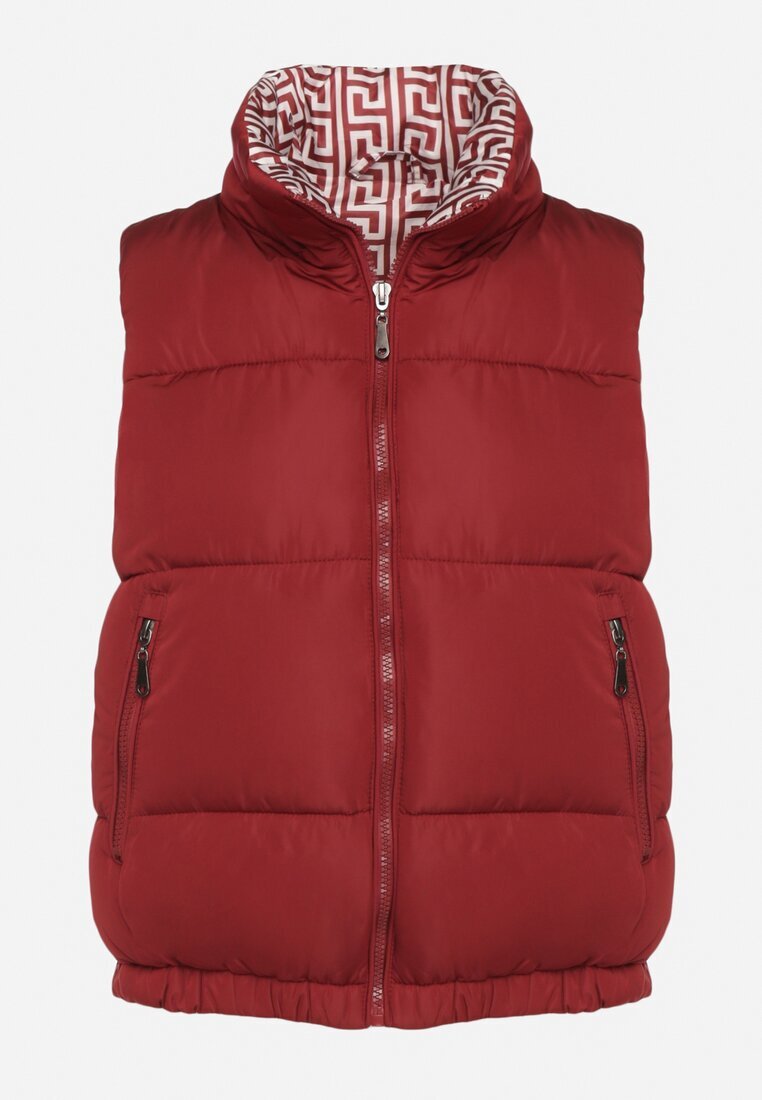 j.style Vestă Bordo Matlasată cu Căptușeală Decorativă Olianela