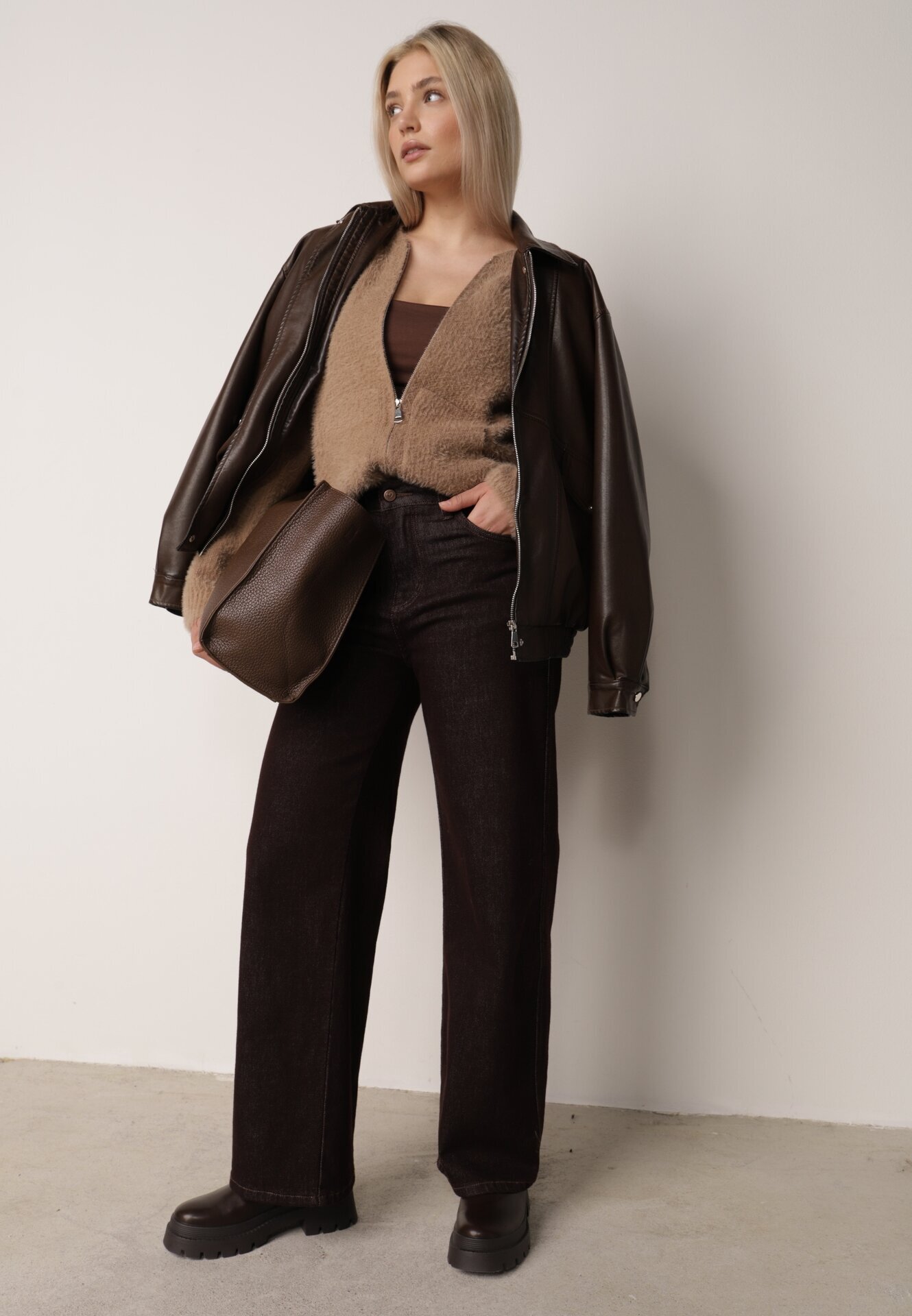 j&x Cardigan Bej închis