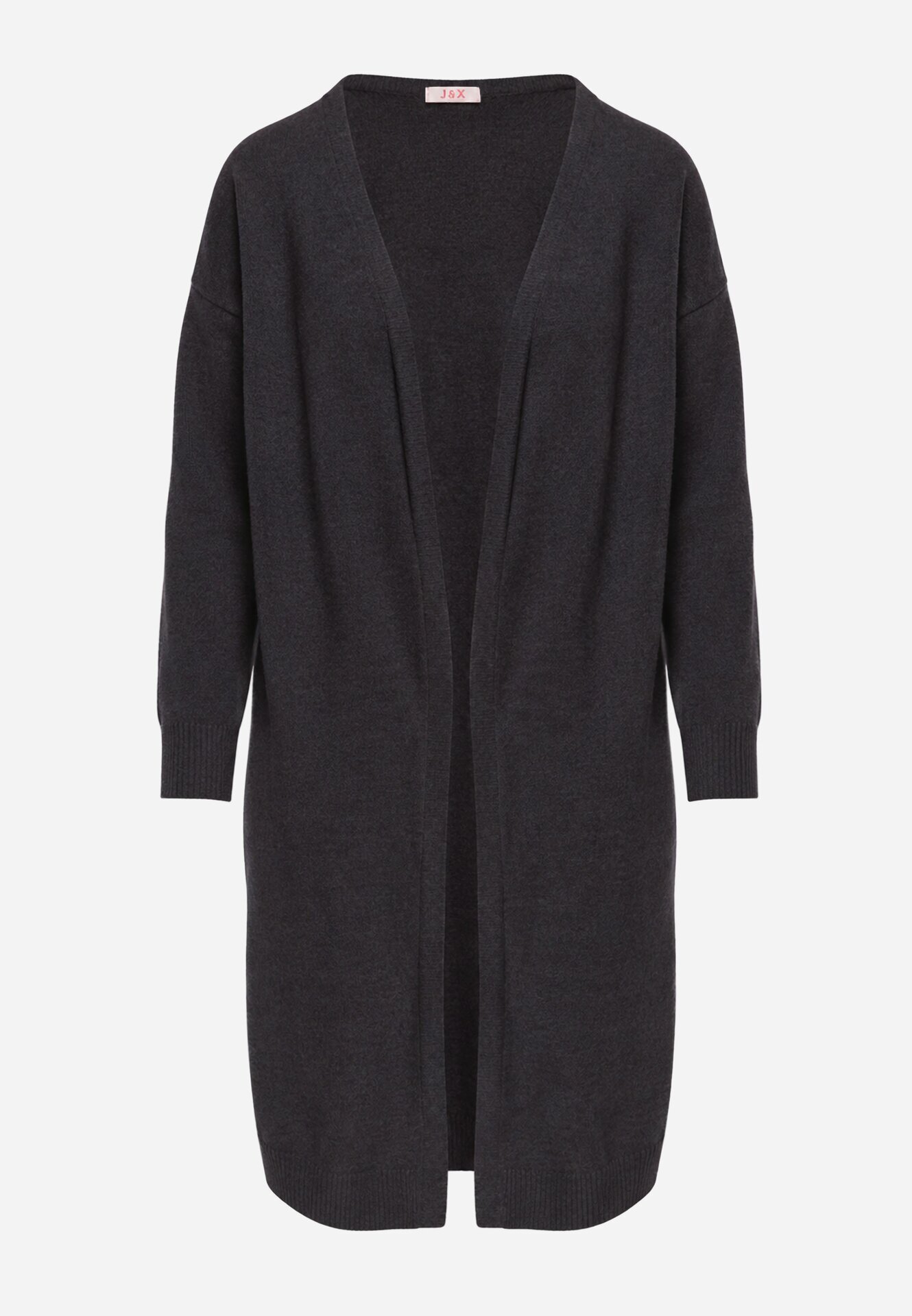 j&x Cardigan cu lână cu croi lung Vallise Bej Gri închis