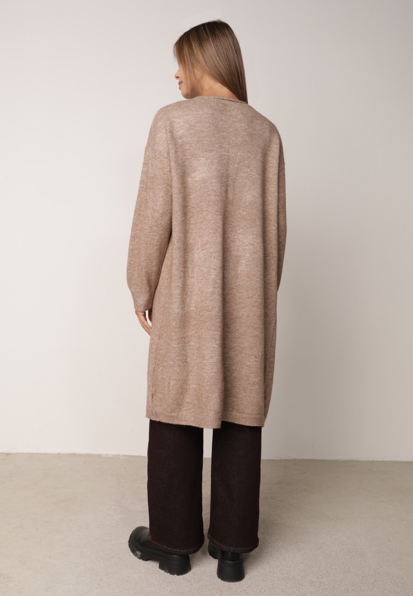 j&x Cardigan cu lână cu croi lung Vallise Bej Maro deschis
