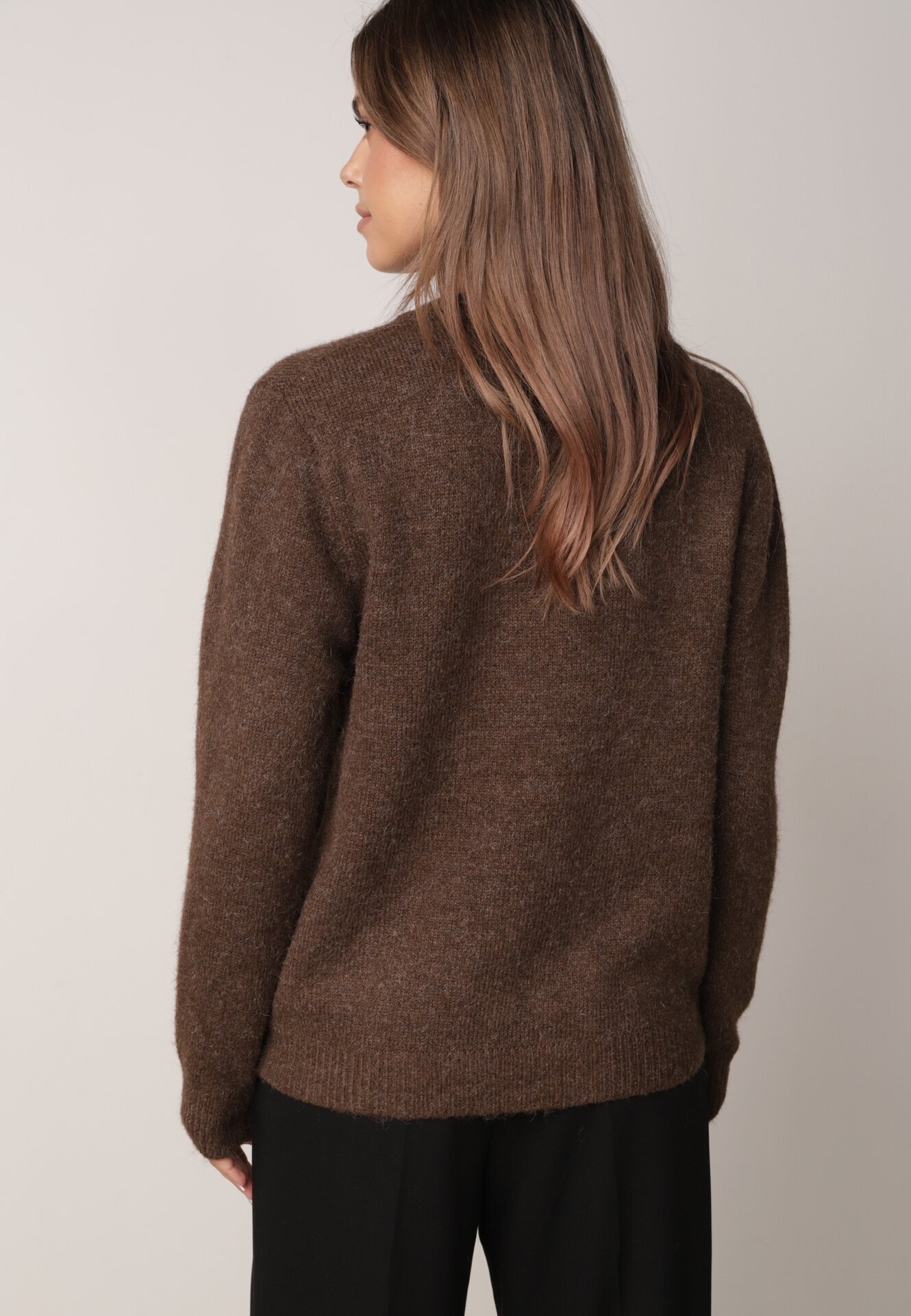 j&x Cardigan cu lână și bumbac cu nasturi și buzunare elegante Orlandia Maro