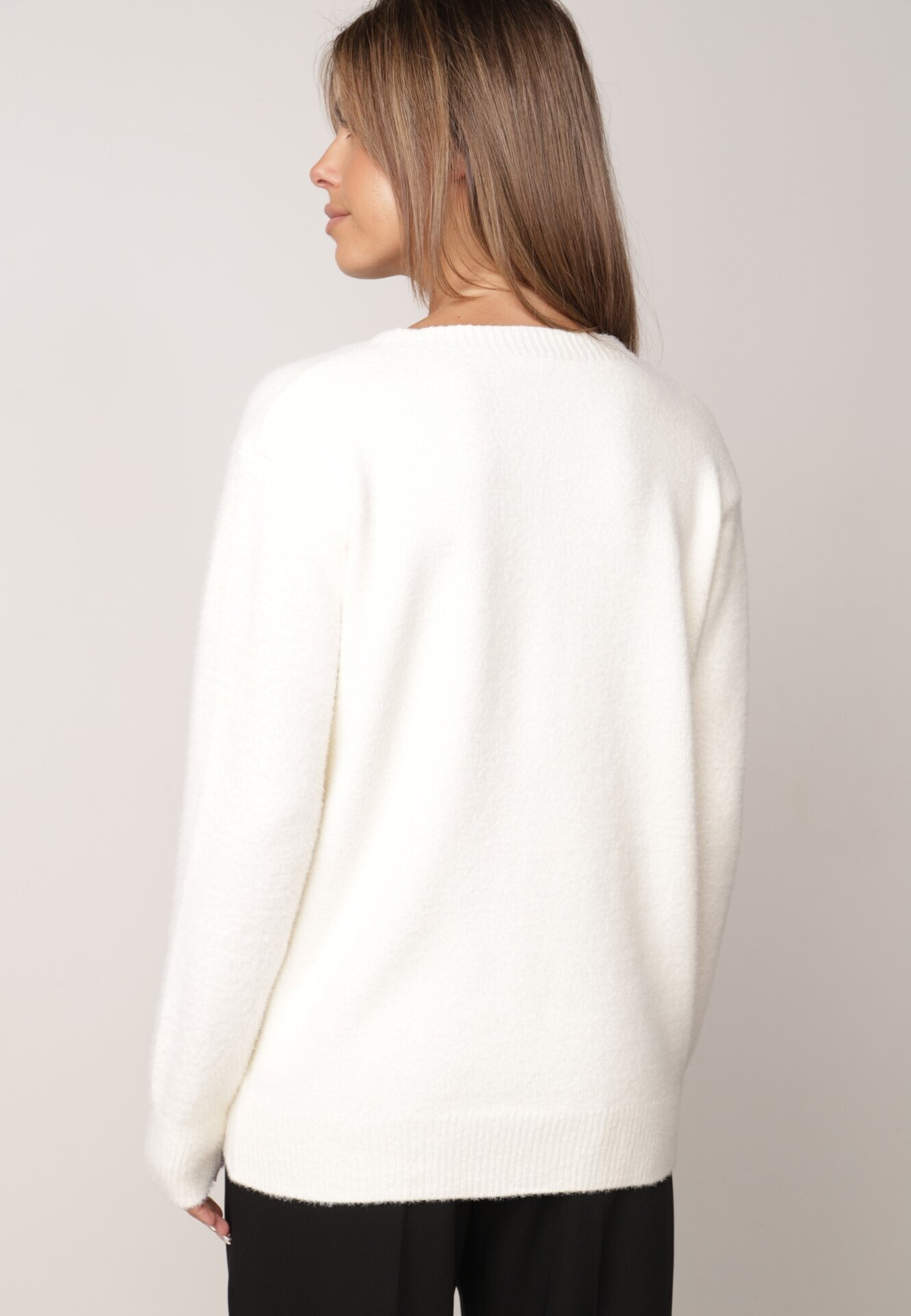 j&x Cardigan cu lână și bumbac cu nasturi Sonah Bej Bej Bej deschis