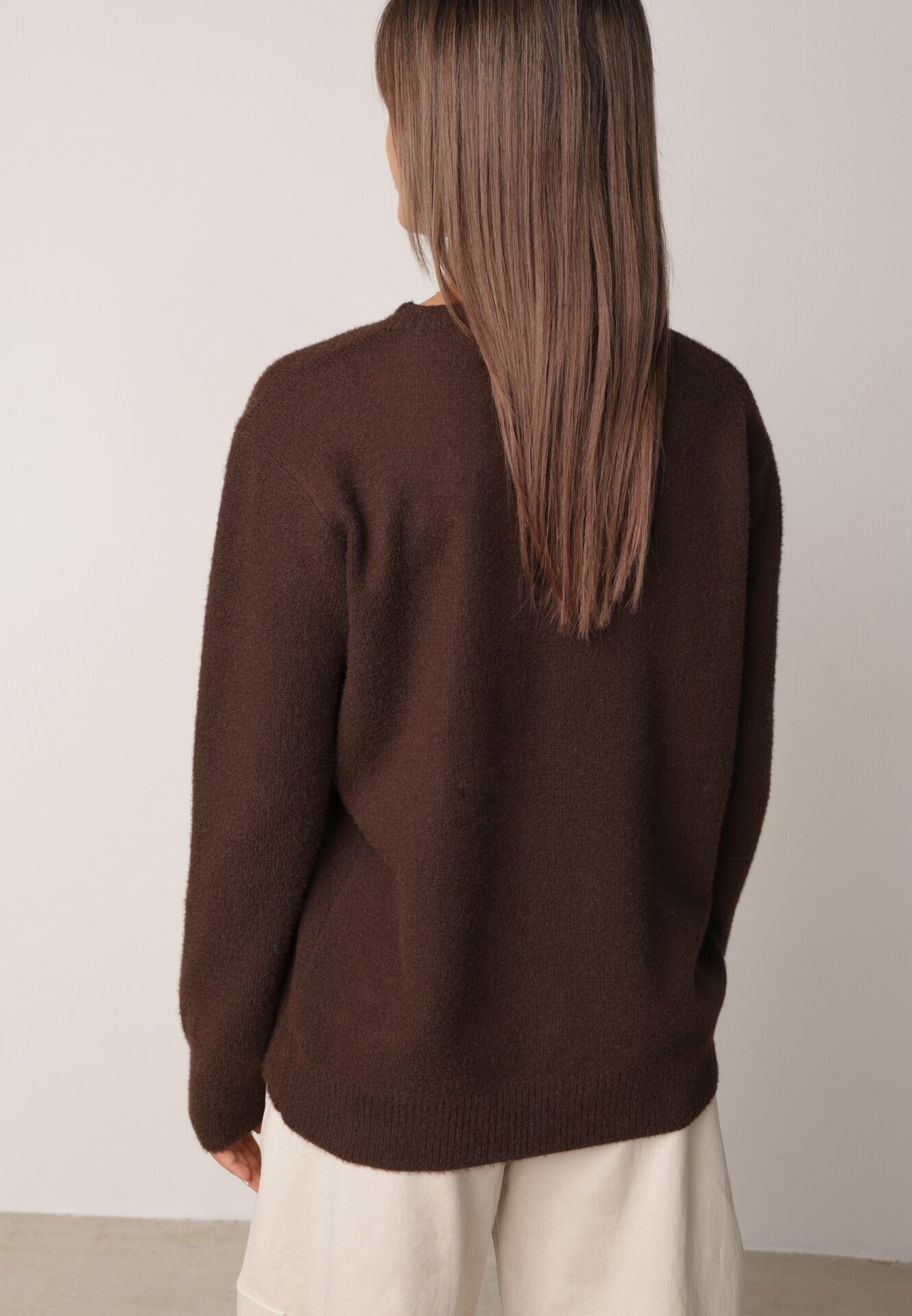 j&x Cardigan cu lână și bumbac cu nasturi Sonah Bej Bej Maro