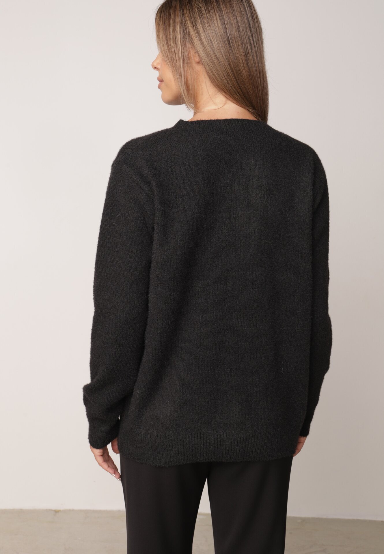 j&x Cardigan cu lână și bumbac cu nasturi Sonah Bej Bej Negru
