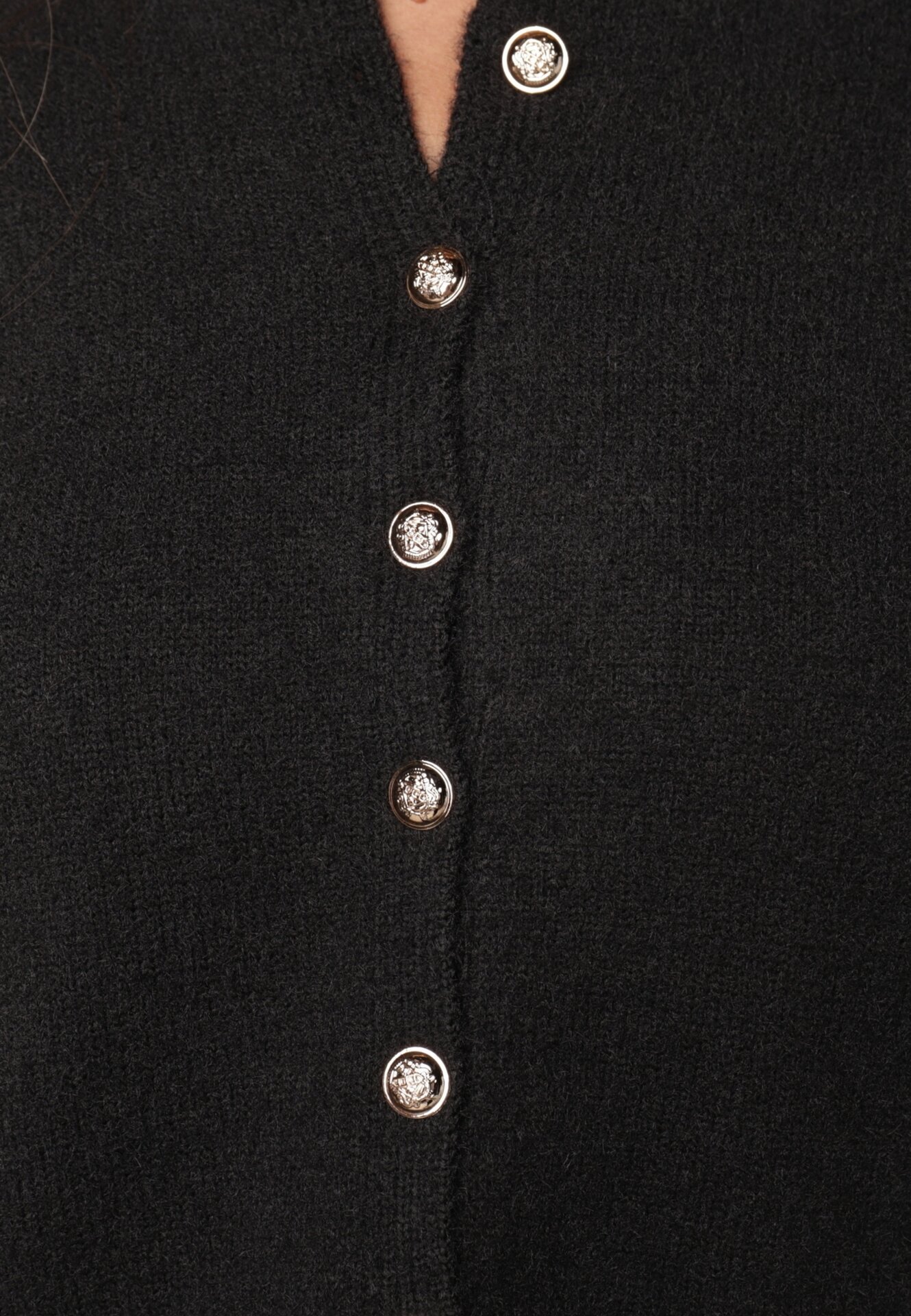 j&x Cardigan cu lână și bumbac cu nasturi Sonah Bej Bej Negru
