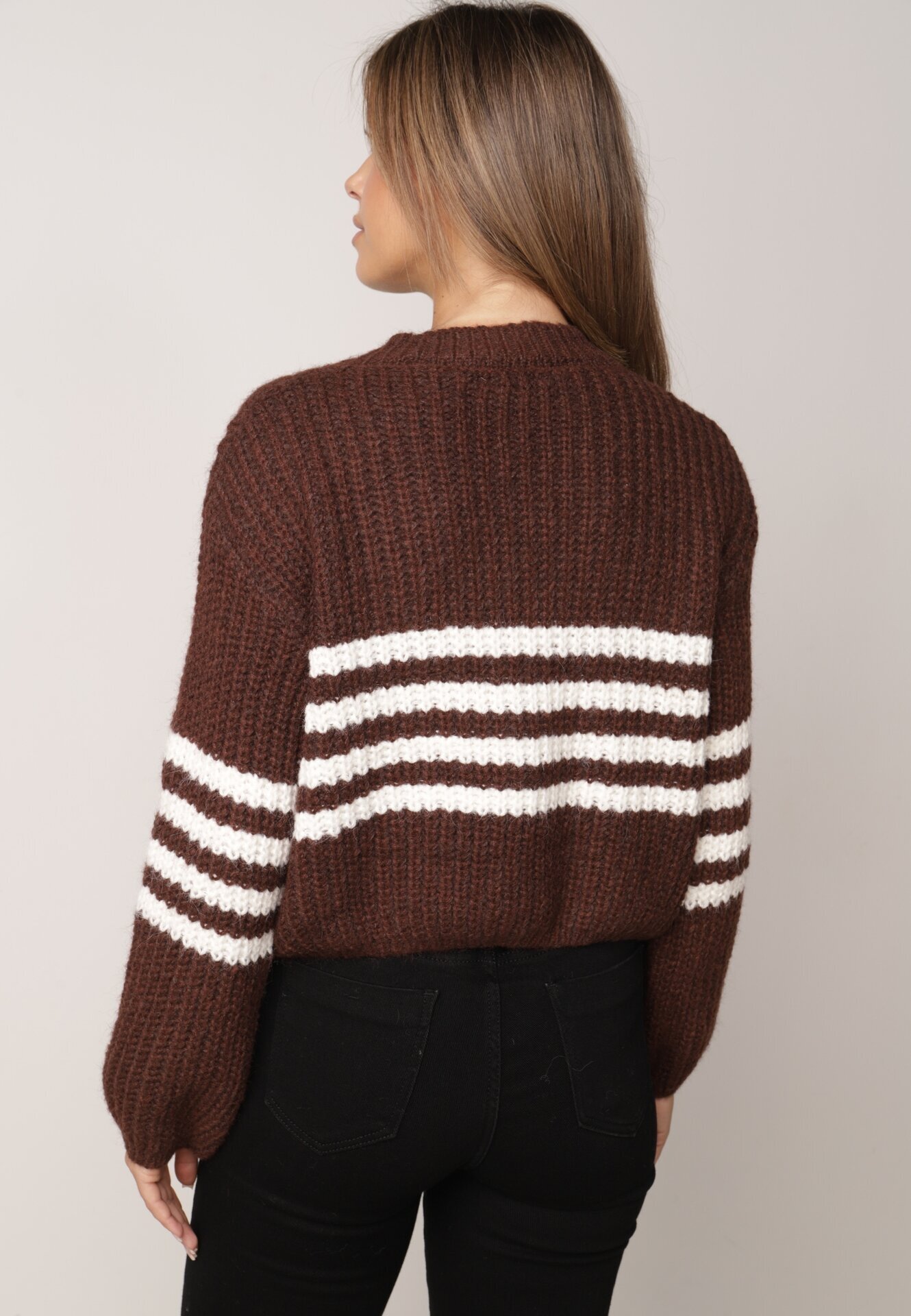 j&x Cardigan elegant cu lână în dungi Werise Maro