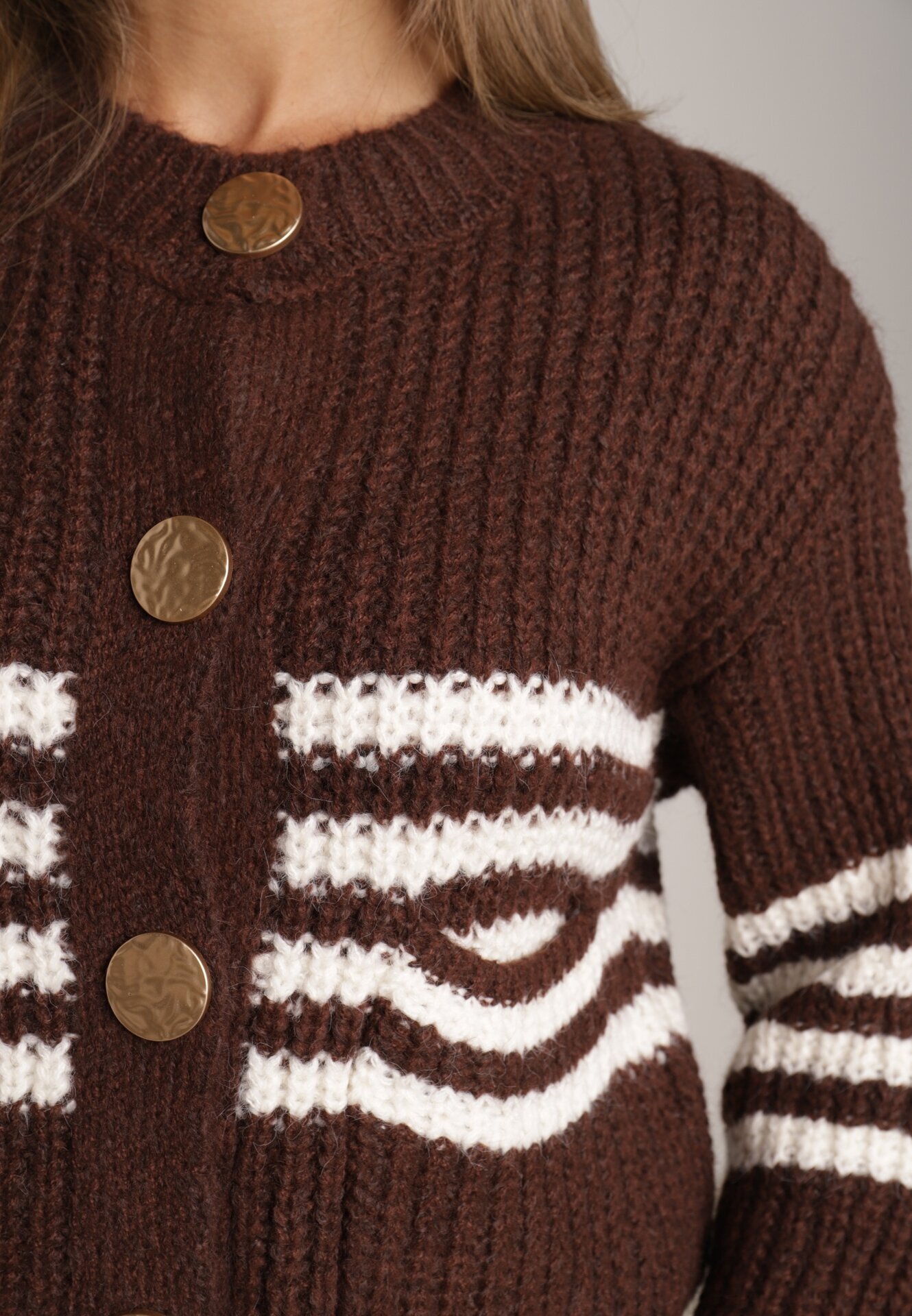 j&x Cardigan elegant cu lână în dungi Werise Maro