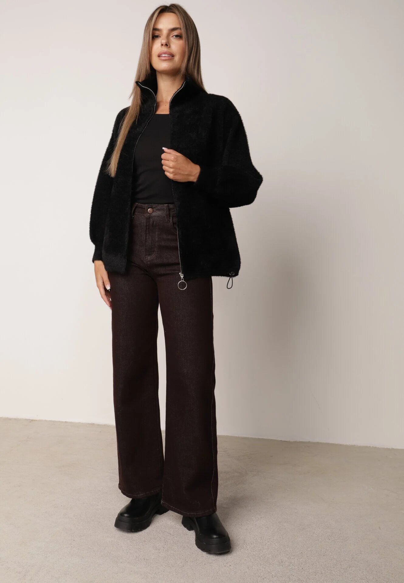 j&x Cardigan Negru