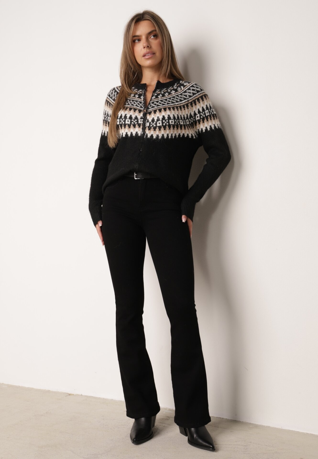j&x Cardigan Negru