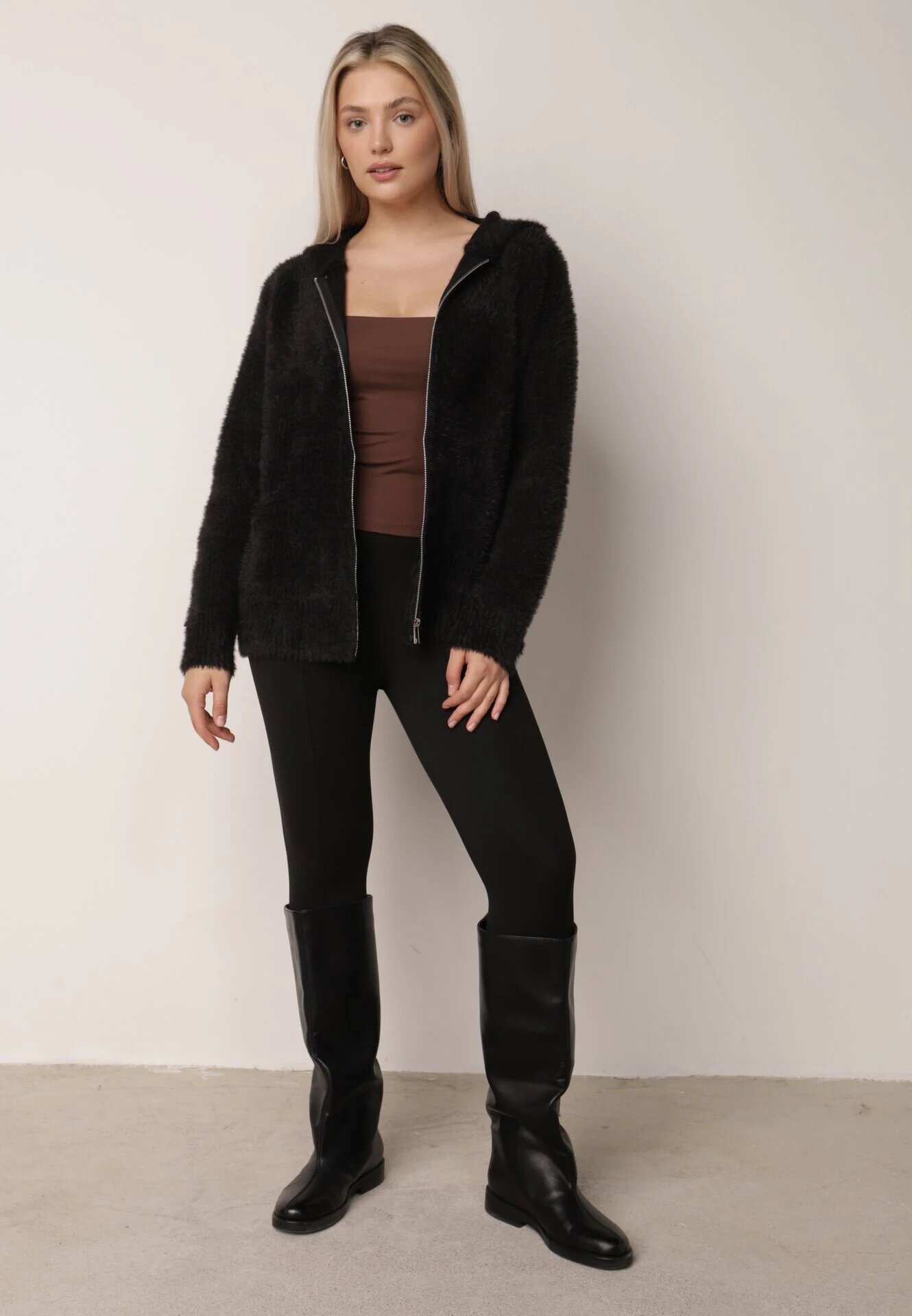 j&x Cardigan Negru