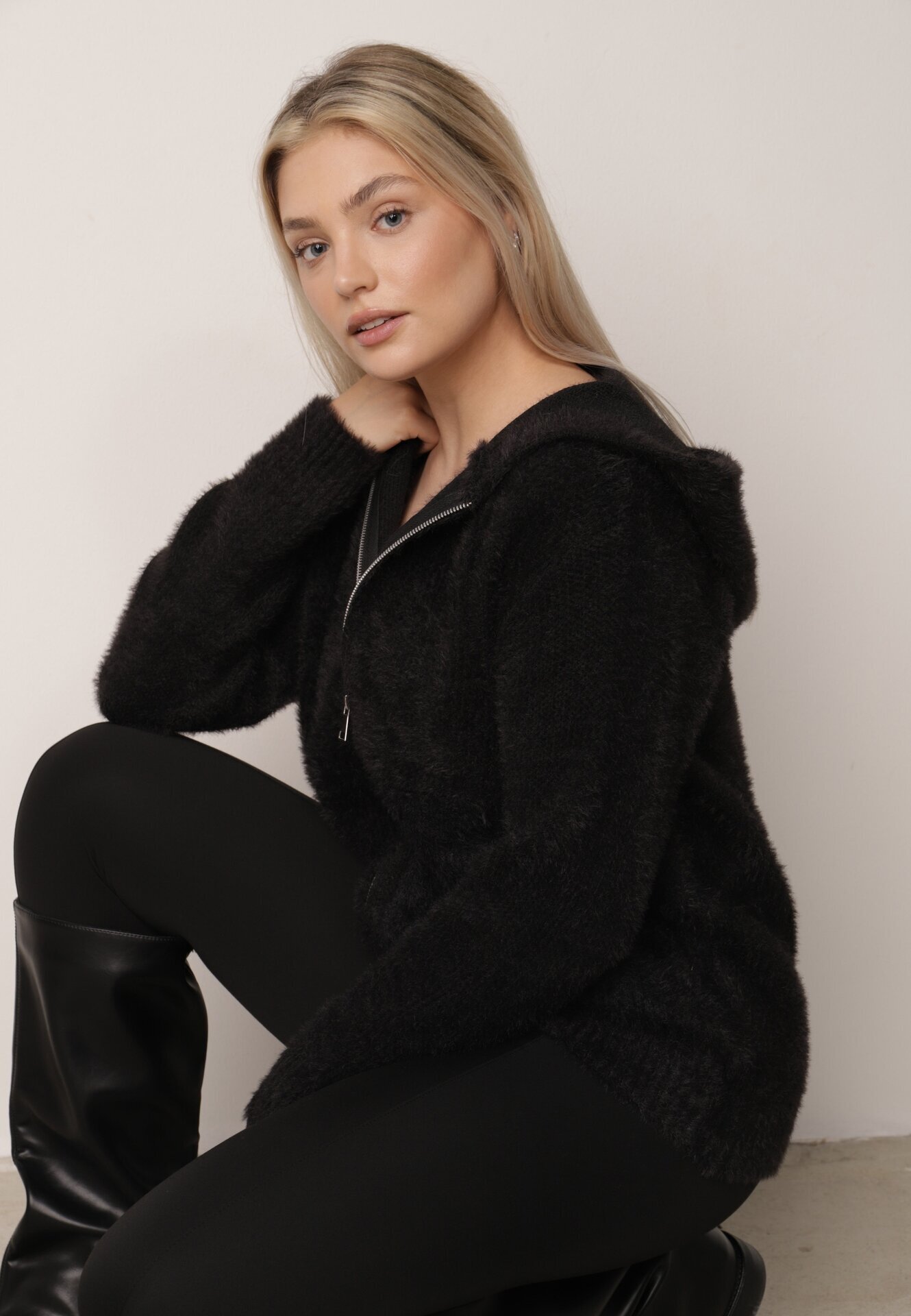 j&x Cardigan Negru