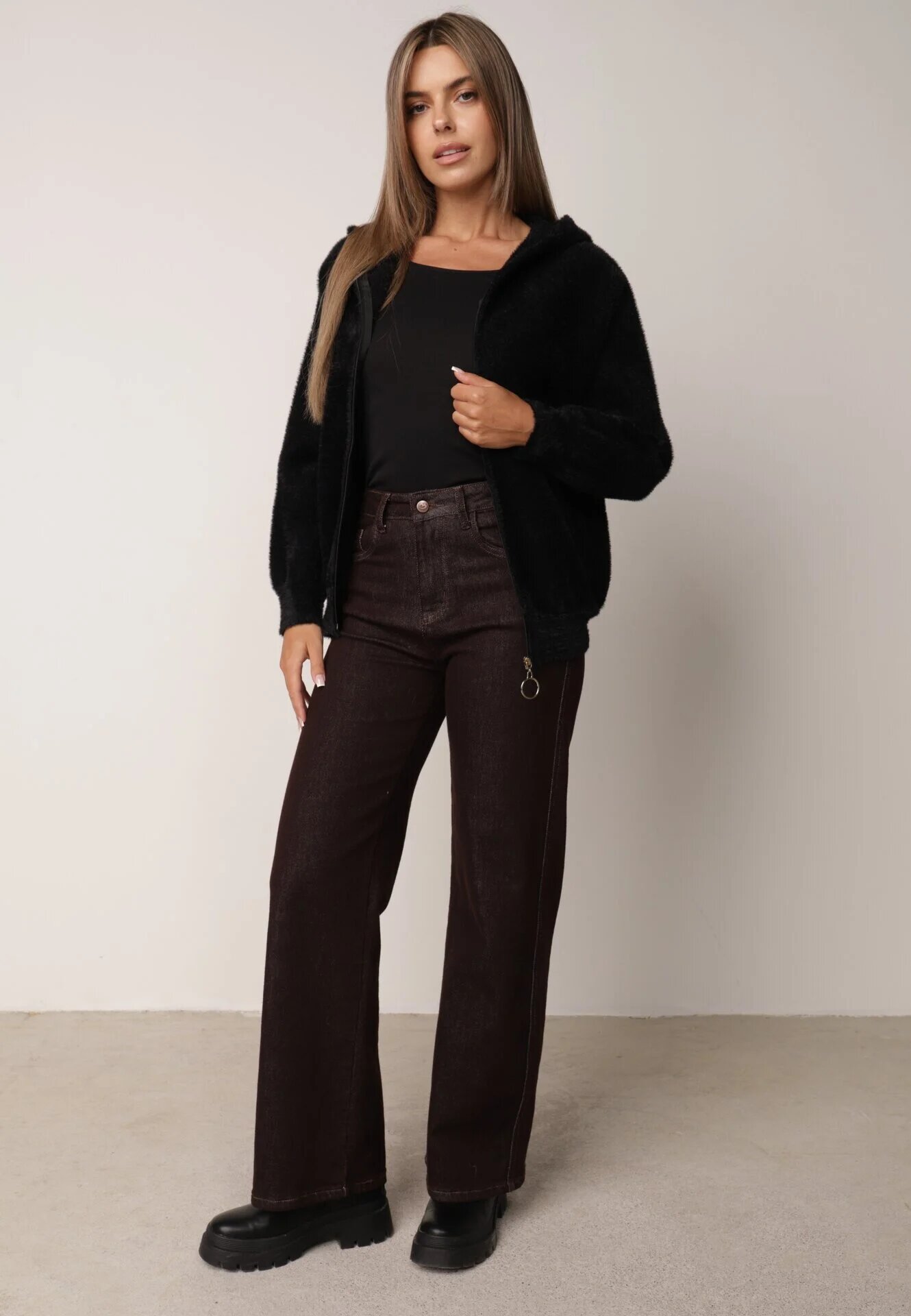 j&x Cardigan Negru
