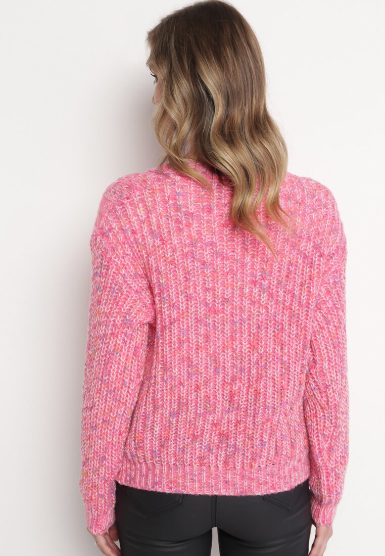 j&x Cardigan roz cu nasturi și borduri reiate Aigo