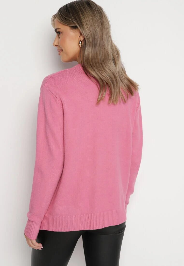j&x Cardigan Roz închis din Bumbac cu Buzunare și Reliefuri Mevalee